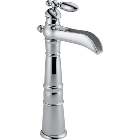 Delta Victorian Single Hole 1 Handle High Arc Bathroom Faucet In Chrome With Lever Handle The