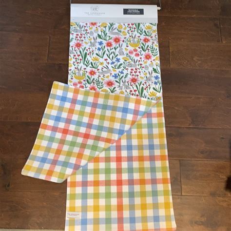 Rachel Ashwell Easter Table Runner Reversible Plaid X Etsy