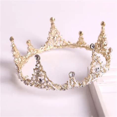 Chic Beautiful Gold Tiara Necklace Earrings Bridal Jewelry Metal