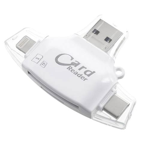 4 In 1 Multifunctional Microsdsd Card Reader White