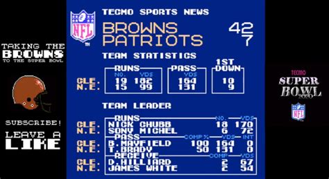 Browns vs Patriots on Tecmo Superbowl : Browns