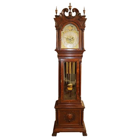 John Wanamaker Philadelphia Oak 9 Tube Grandfather Tall Case Clock