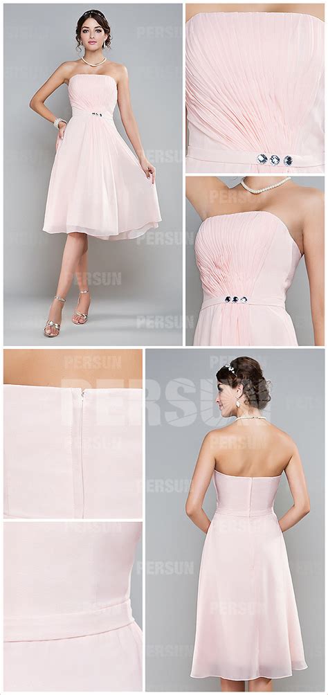 Robe Demoiselle Dhonneur Rose En Mousseline Sans Manche Pliss S