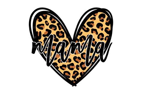 Leopard Mama Heart Graphic By Svgvectormonster · Creative Fabrica