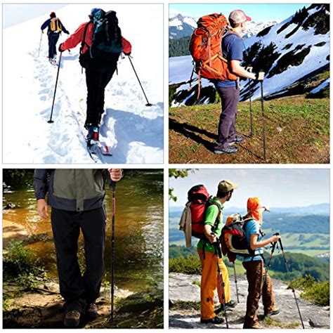 ENKEEO 2 Pack Bastones De Senderismo Trekking Ultraligero Fibra De