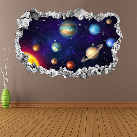 Planets Space Solar System Wall Sticker Mural Decal Print Art Astronomy Stars Kp13 Etsy Uk