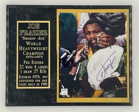 Joe Frazier Autographed Plaque Sports Memorabilia