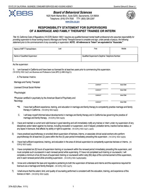 Bbs Responsibility Statement A Form Fill Out And Sign