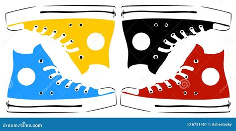 Vintage Sneakers In Pop Art Stock Image - Image: 6731451