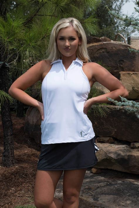 Flirtee Golf Cutout Racerback Golf Polo White Womens Golf Apparel