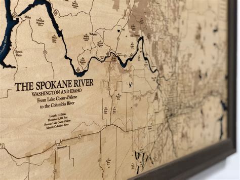 Spokane River Map | Wooden Maps | thirtyAXIS