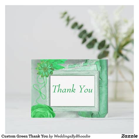 Custom Green Thank You Postcard Zazzle Thank You Postcards Custom