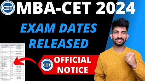 MBA CET 2024 Exam Date Released MBA CET Exam Dates 2024 Released