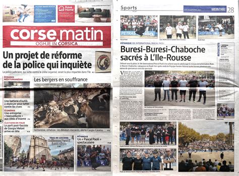 La presse en a parlé Sport Petanque Ile Rousse Balagne