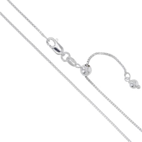 Sac Silver Sterling Silver Adjustable Box Chain 08mm Genuine Solid