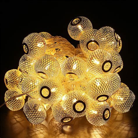 16 Leds 3 Meter Metal Ball Design Shape LED String Lights Indoor