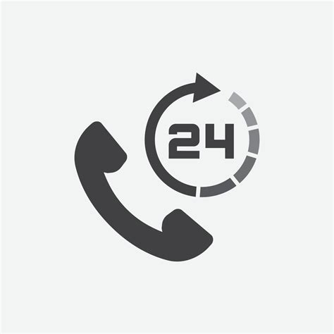 Call 24 Icon Vector Illustration 24 Hour Call Service Twenty Four