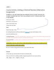 Understanding Limiting Reactants In Chemical Reactions Course Hero