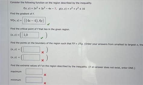 Solved Consider The Following Function On The Region