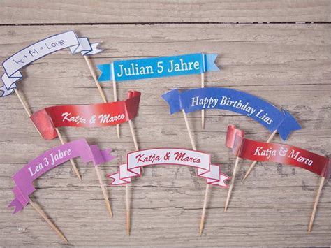 Fähnchen Basteln Vorlagen Neu Personalisierte Kuchenfähnchen Kostenlos