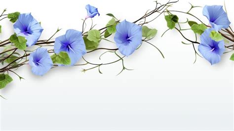 Premium AI Image | a vine of blue flowers with green leaves