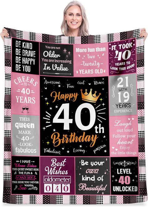 Yibo 50th Birthday Gifts for Women Unique Happy Birthday Blanket Funny ...