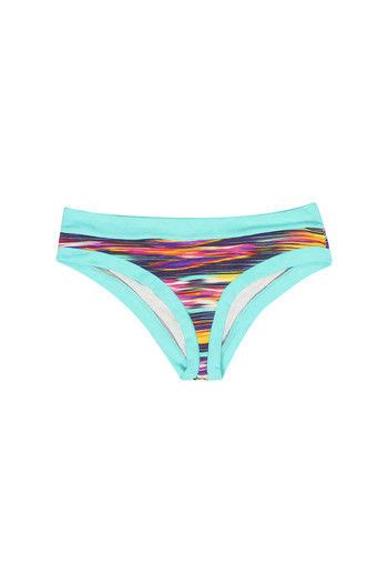 Buy Zivame Aqua Abstract Stripe Print Bikini Set With Removable Cups At