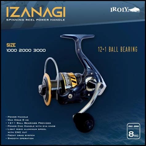 Jual Reel Pancing Kuat Bearing Iroly Izanagi Power Handle