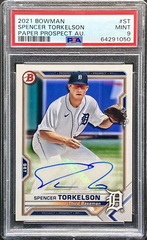 Bowman Spencer Torkelson Paper Prospect Auto St Psa Ebay