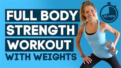 Full Body Low Impact Strength Workout With Weights And Mini Bands 40 Minute Routine Caroline