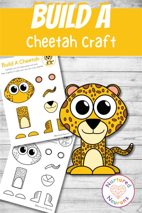 Cute Build A Cheetah Craft Cut And Paste Activity For Kids Nurtured