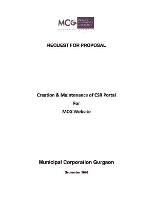 Fillable Online Mcg Etenders Creation Maintenance Of Csr Portal Mcg