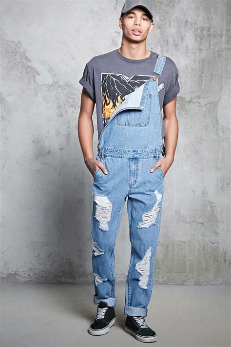 21men 21 Men Distressed Denim Overalls Denim Overalls Overalls Men Overalls Fashion