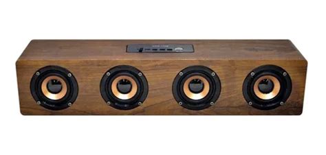 Parlante Barra De Sonido Madera Bluetooth Radio Fm Mp Parlantes Hd