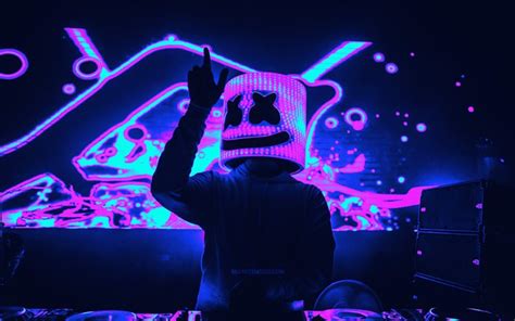 Download Dj Marshmello 4k Night Club Cyberpunk Christopher Comstock