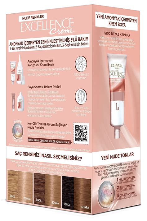 L Oreal Paris Excellence Creme Nude Renkler Saç Boyası 8u Nude Koyu Sarı Fiyatı Yorumları