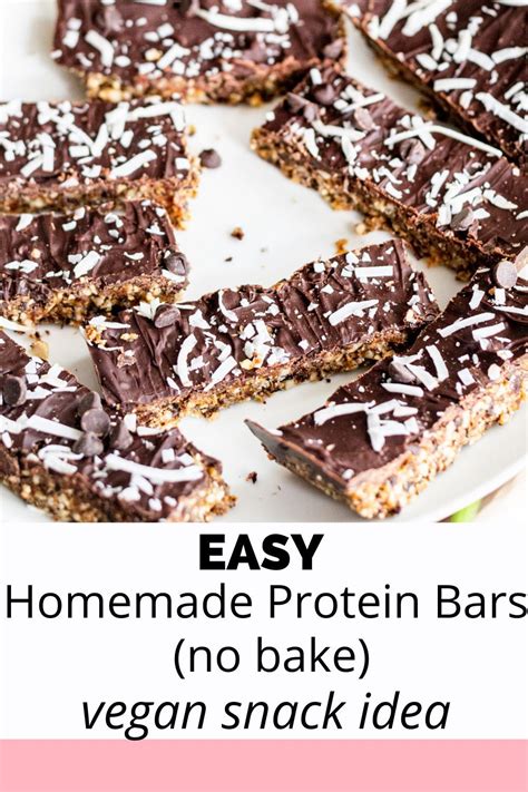 Homemade Vegan Protein Bars No Bake Recipe Vegan Dessert Recipes