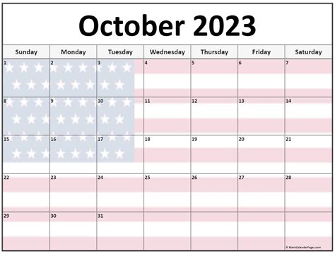 Collection of October 2023 photo calendars with image filters.