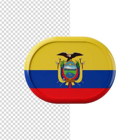 Bandera De Ecuador Ecuador Bandera 3d Ilustración Archivo Psd Premium