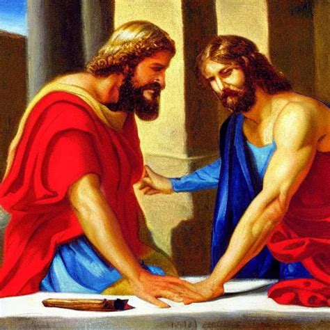 Helen Of Troy Arm Wrestling Jesus Christ Mod Century Stable