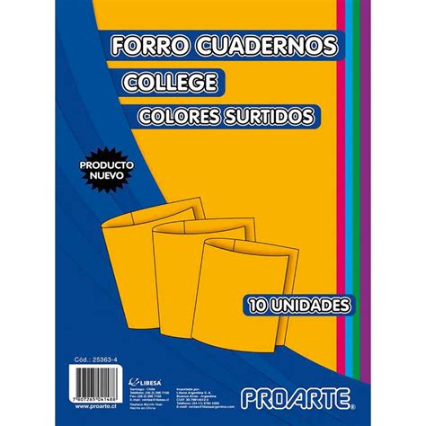 Forros De Cuadernos College Diferentes Colores Unidad