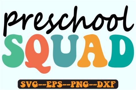 Preschool Squad Groovy Retro Svg Design Graphic By Fallensvgworld