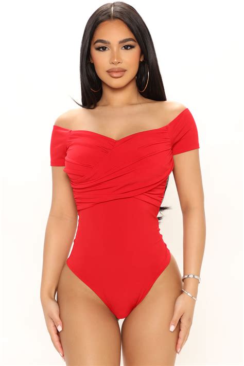 Because Of You Bodysuit Red Fashion Nova Bodysuits Fashion Nova