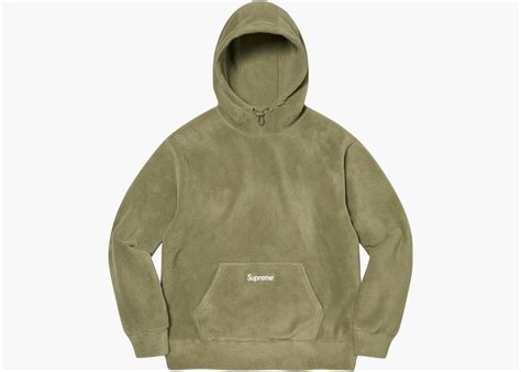 Supreme Polartec Hooded Sweatshirt Fw21 Light Olive Hype Clothinga