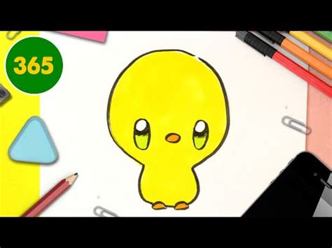 COMMENT DESSINER POUSSIN KAWAII ÉTAPE PAR ÉTAPE Dessins kawaii facile