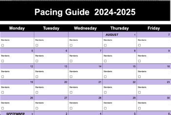 School Year Pacing Guide Template By Naberhood Classroom