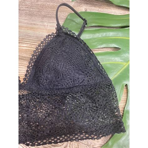 No Paypal Victorias Secret Black Lace Bralette Depop