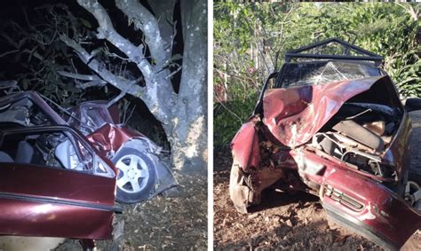 Motorista fica ferido após bater carro contra árvore em rodovia