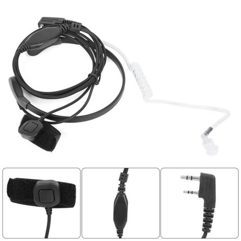 Pcs Casque Radio Bidirectionnel Gorge Casque Microphone Adapt Pour