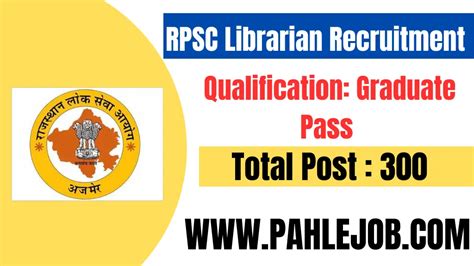 Rpsc Librarian Vacancy Vacancies Eligibility Fee Apply